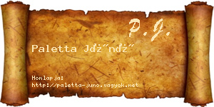 Paletta Júnó névjegykártya
